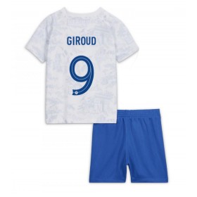 Frankrike Olivier Giroud #9 Borta Kläder Barn VM 2022 Kortärmad (+ Korta byxor)